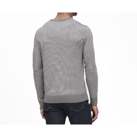 Banana Republic Baruffa Sweater Men's Medium Gray Italian Merino Wool Pullover - Picture 3 of 8